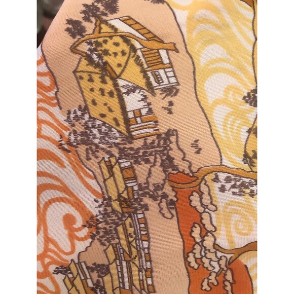 1970s CALIFORNIA SHIRT WORKS. Japanese Geisha Disco Printed Button. M. As Is - Picture 9 of 10